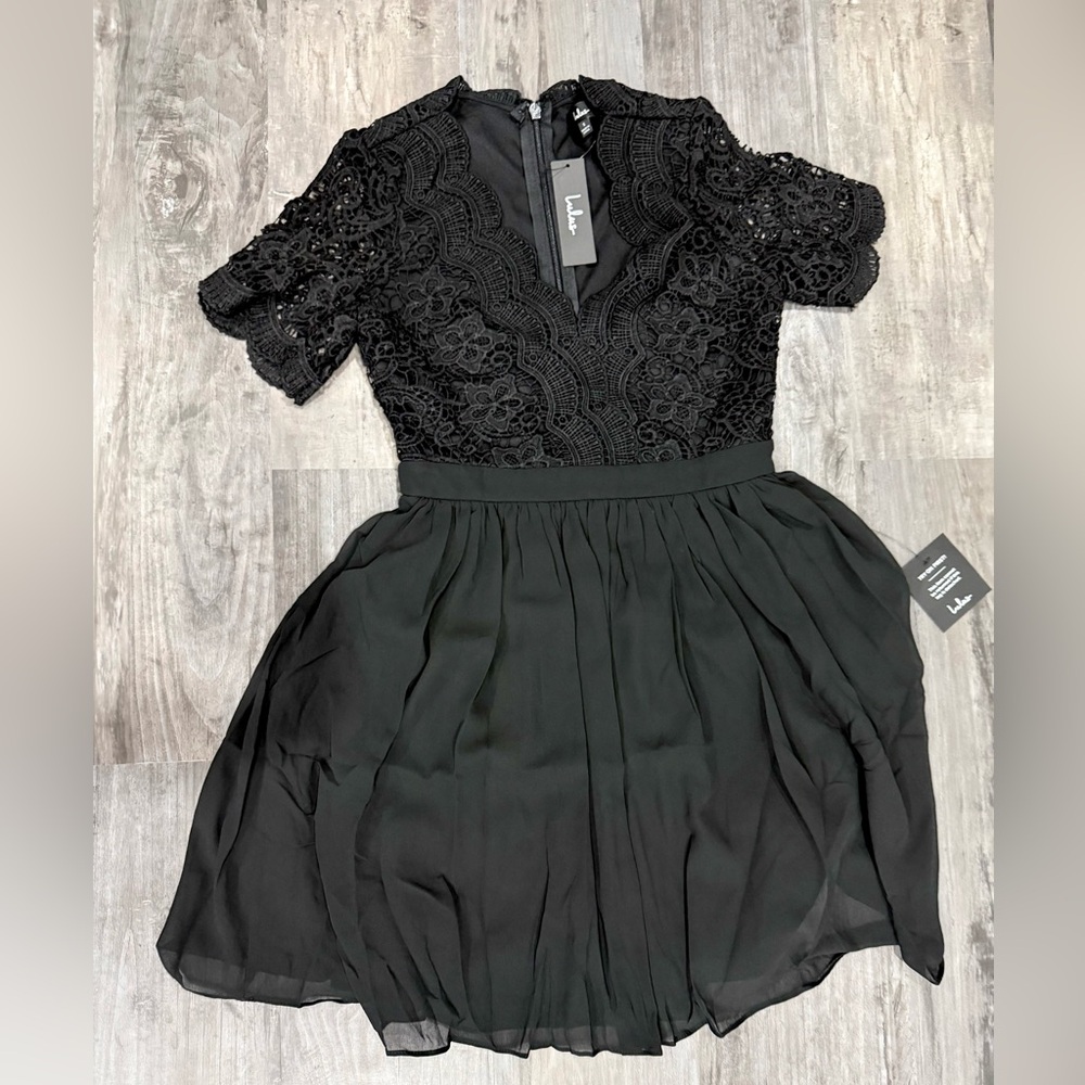 Black Lace short dress / Skater Dress- Angel in Disguise